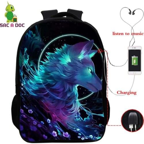 USB Charging Mochilas Laptop Backpack Women Mens Backpack Women School Bag 3d Lion Print 16inch Tavel Casual Backpack Rucksack