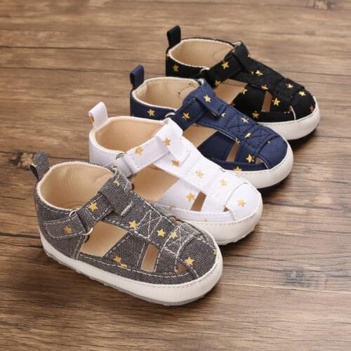 Newborn Infant Unisex Baby Girl Boy Sandals Summer Toddler Walking Shoes Soft Anti-Slip Sole Blue Solid Crib First Walker Shoes