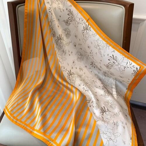 New small square scarf female Small floral printed multifunctional Decorative scarf summer sunscreen scarf Tie hair gift