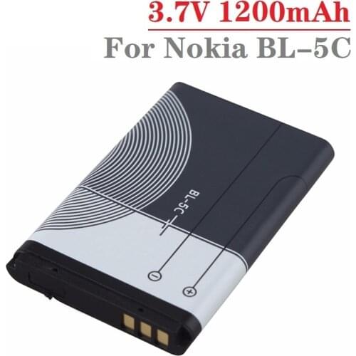 PYLRC 1Pcs BL-5C BL5C BL 5C Replacement Li-ion Battery for Nokia 1112 1208 1600 2610 2600 n70 n71 3.7v 1200mAh Lithium Batteries