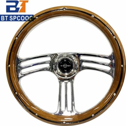 SPCOOC 14inch 350mm Car Sport Steering Wheel Fashion Soild Wood Drift Classic Rally Racing Steering Wheels Universal