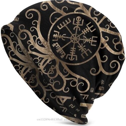 Knitted Hat Vegvisir Tree Of Life Yggdrasil And Runes Beanie Caps For Men Women Vikings Skullies Beanies Ski Caps Bonnet Hats