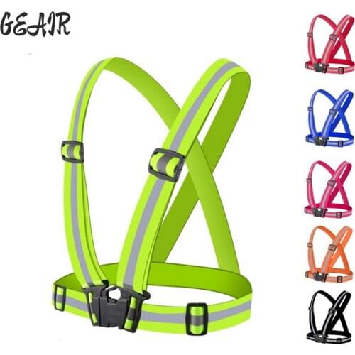 High Elasticity Elastic Straps Safet Men Tank Tops High Reflective Vests Night Riding Protect Clothing S 5XL Logo Print Support