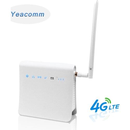 Yeacomm P25 IDU Unlocked 300Mbps Wireless Mobile 4G indoor LTE CPE WiFi Router with SIM card slot and External Antenna