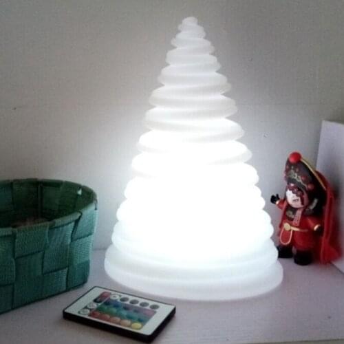 Green Tree LED Table Lamp H25cm Light Up Christmas Tree Lamps+Remote+Colour Changing RGBW Sensory Mood Lighting Xmas Lights 1pc