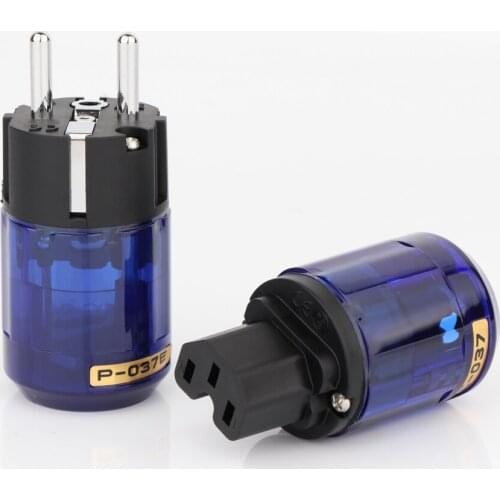 10 pair Rhodium-plated P-037E EU schuko power connector plug & C-037 IEC power plug hi-end Electrical plug