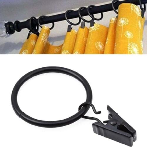 10Pcs/set Home Decoration Rod Clips Window Shower Clamps Bath Metal Curtain Ring Hook Retro Clothespin Pole Buckle Accessories