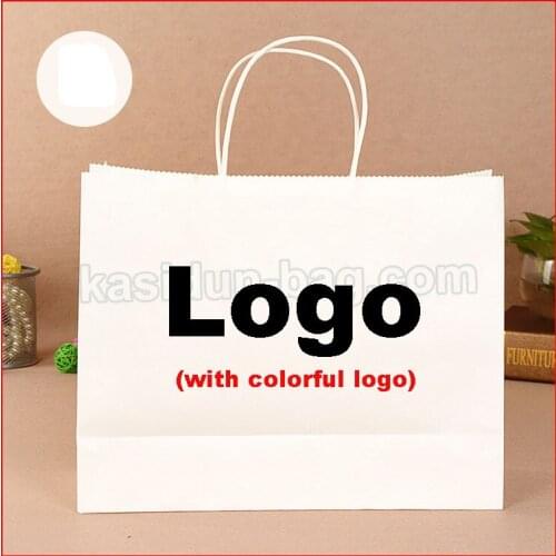 1000pcs/lot) custom gift paper bag with colorful logo printed