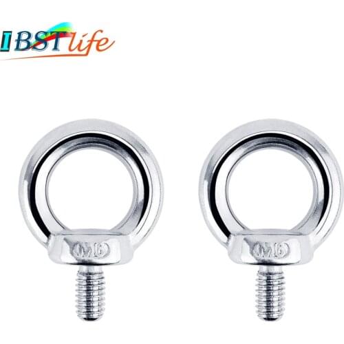 2PCS DIN580 M6 Eye Bolt 304 Stainless Steel Marine Lifting Eye Screws Ring Loop Hole for Cable Rope Eyebolt Boat Acceories