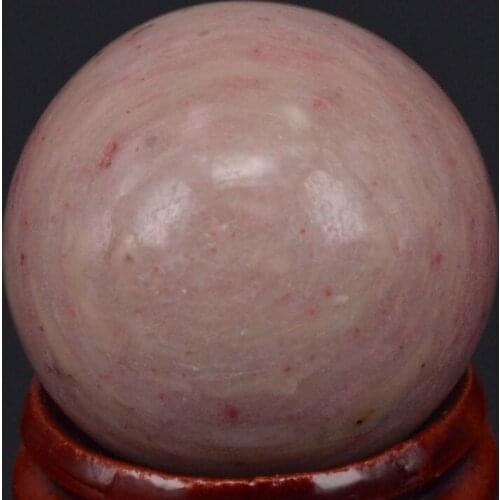 29MM Natural Gemstone Pink Rhodonite Sphere Crystal Ball Chakra Healing Reiki Stone Carving Crafts,Minerals