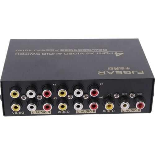 4 Port AV Video RCA 4 Input 1 Output Switcher Switch Selector Splitter Box D08A