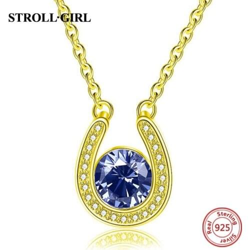 925 Sterling Silver Personalized u Shape Pendant Chain Custom Birthstone Necklace for Women Wedding Fine Jewelry Gift Free Ship