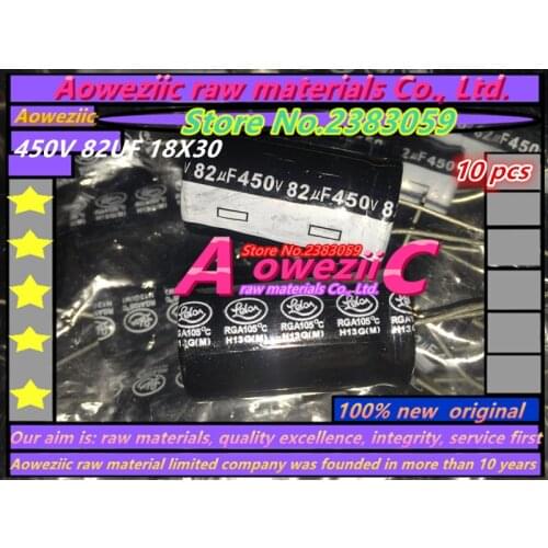 Aoweziic 10 PCS 450V 82UF 18X30 high frequency low resistance electrolytic capacitor 82UF 450V 18*30
