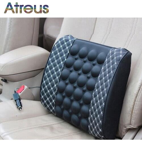 Atreus 1Pcs 12V Car Seat Massage Cushion for Abarth Fiat BMW E60 E36 E34 E90 F30 F10 F20 Mercedes Benz W203 W204 Accessories