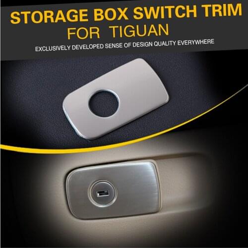 Car Stainless Steel Glove Box Storage Box Switch Door Handle Cover Trim Sequined Decoration Fits for VW Tiguan 2010-2015