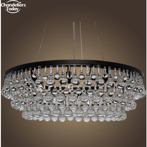Free Shipping Modern Vintage Crystal Chandelier Lighting Tear Drops Chandeliers Pendant Hanging Light for Home Hotel Decoration