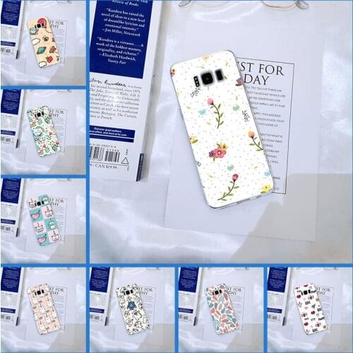 Phone Case For Samsung Galaxy S8 S9 Plus S5 S6 S7 Edge Soft Silicone Pretty Flower Cute Back Cover For Samsung Note 9 8 5 4 Case