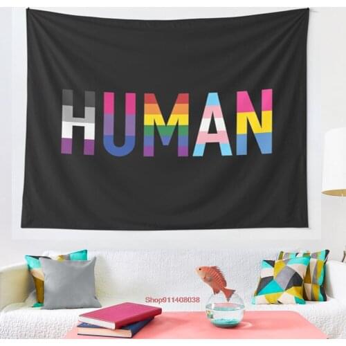 Human Various Queer Flags 1 tapestry Yoga Buddha Indian Mandala Tapestry Wall Hanging Boho Decor Macrame Hippie Witchcraft