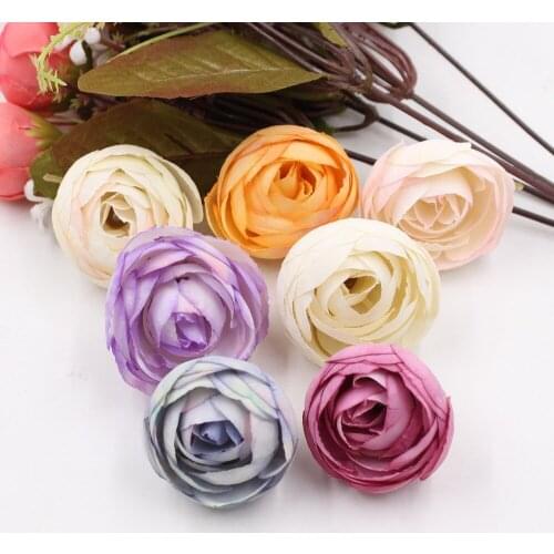 10pieces 4cm Artificial Camellia Flower Heads Artificial Peony Flowers For Wedding Home Decoration DIY Fake Flowers