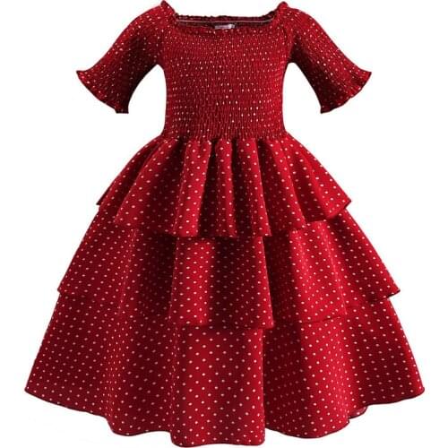 Childrens wear summer Brand girls' One shoulder Dots Bohemia Beach dress for girls Birthday party Princess Casual Baby clothes