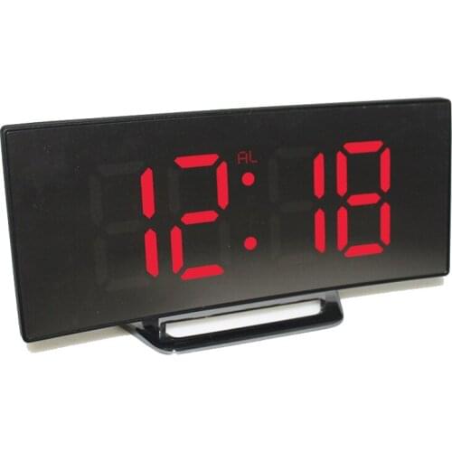 Display Alarm Clock Mirror Time Snooze Bedroom Desk Decoration Electronic