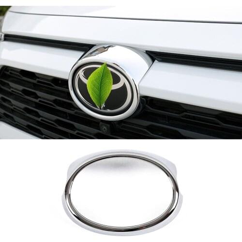 For Toyota Rav 4 Rav4 5 Gen 2019-2021 Logo Frame Circle Trim Emblem Decoration Cover Front Grille Sticker Exterior Accessories