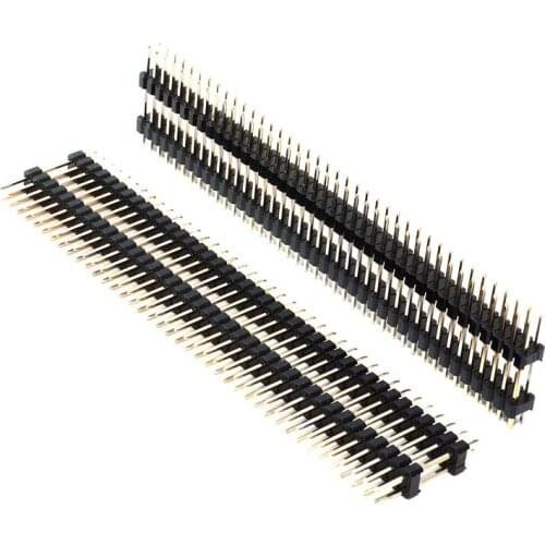 21MM Length 2x40 P 80 Pin 2.54mm Pin Header male dual row dual insulator straight through hole gold