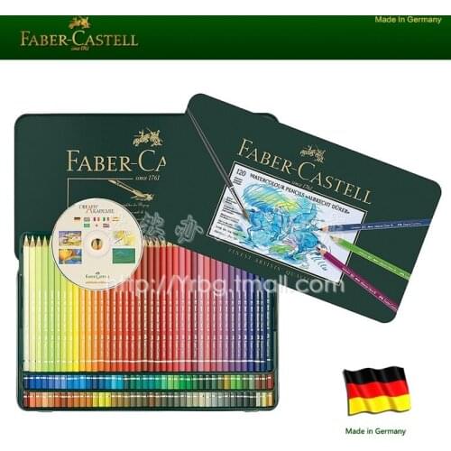Faber castell green tin advanced water soluble color 12 colors water-soluble colored pencil 12pcs/lot