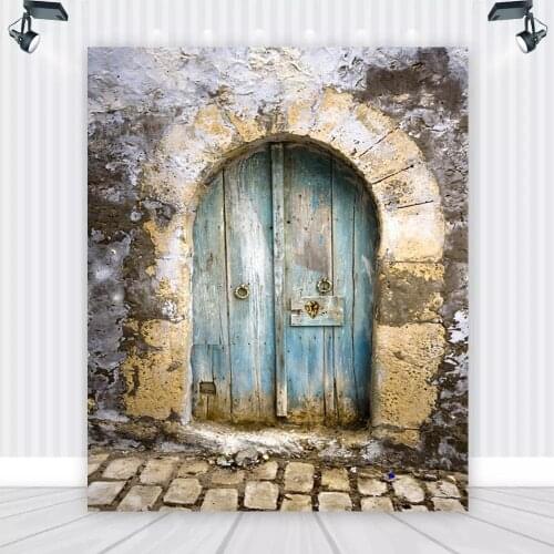 Old Stone Brick Wall Vintage Door Scenery Photography Background Baby Children Portrait Photographic Backdrops For Photo Studio