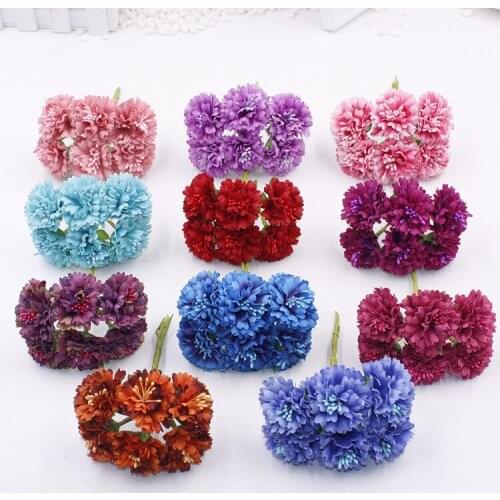 6pcs/bunch 3.5 cm Artificial Silk cloth Cherry blossoms flowers for Wedding Candy Box Decoration Scrapbooking DIY wreaths Flower