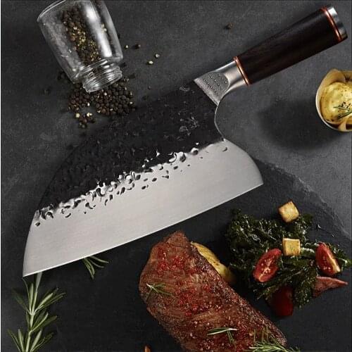 Forged Cleavers Knife Butcher Chopping Chef Knife Steak Chicken Bone Handmade Kitchen Knife Camping Hunting Outdoor Tool Cutlery