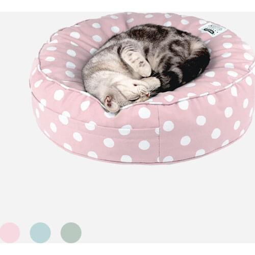 Tapis Litiere Chat Dot Round Kennel Universal Dog Four Seasons Removable And Washable Pet Bed Cat Keep Warm Alfombra Gato Arena