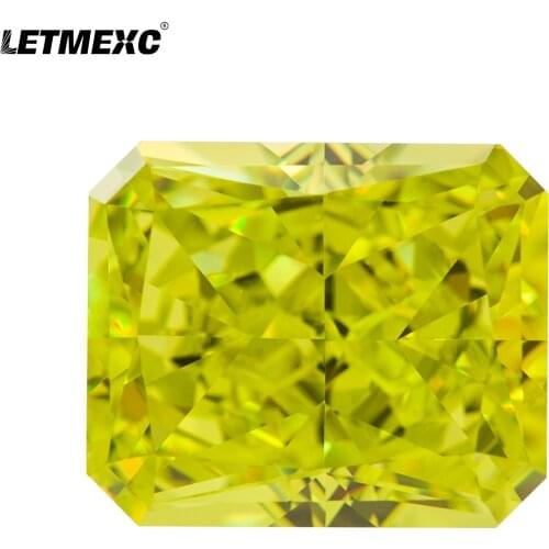 Lab High Carbon Diamond Cubic Zirconia CZ Appre Green Octagon Crushed Ice Cut 10x12mm for Custom Jewelry