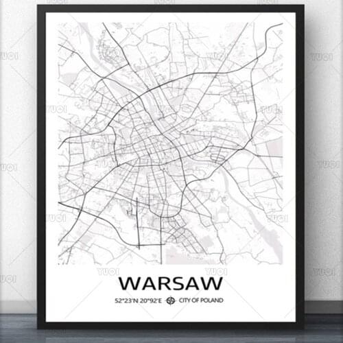Lodz Lublin Poznan Radom Rzeszow Sosnowiec Szczecin Torun Warsaw Wroclaw Zabrze Poland City Map Poster PaintingWorld CityMap