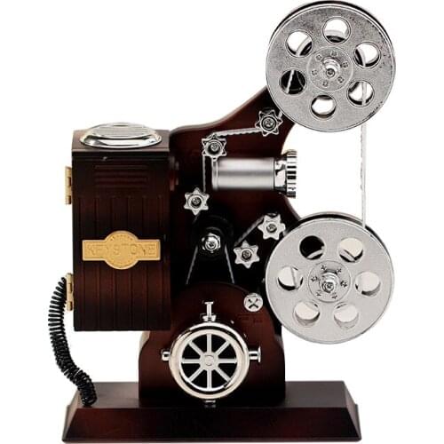 Movie projector music box Creative Retro Vintage Jewelry Box Large storage musical boxes craft Carousel Hand Crank Birthday Kids
