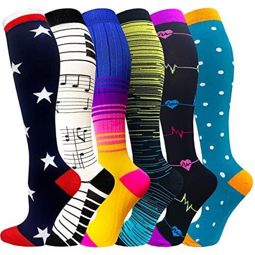 New Compression Socks Women Men Best Running Athletic Outdoor Sports Crossfit Flight Travel Nurses Running Athletic Socks