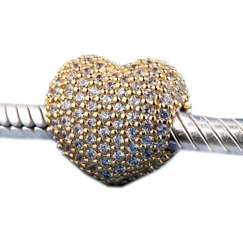 2018 Mothers Day Gifts Pave Open My Heart Clip, Clear CZ DIY Fits for Original Charms Bracelets 925 Sterling Silver Jewelry