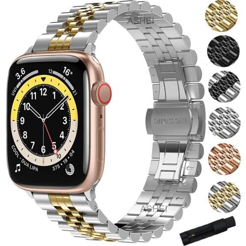 For Apple Watch Bands se 44mm 40mm 42mm 38mm iwatch se 6 5 4 3 2 band luxury Stainless Steel strap for apple watch 6 se bracelet