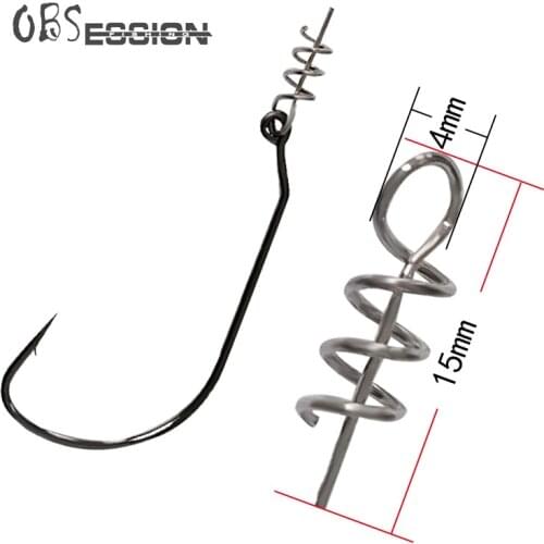 Stainless Steel Fishing Spring Lock Pin Wacky Jig Hook twistlock Center pin Soft Lure worm Coil spring lock Wire for Crank Hooks