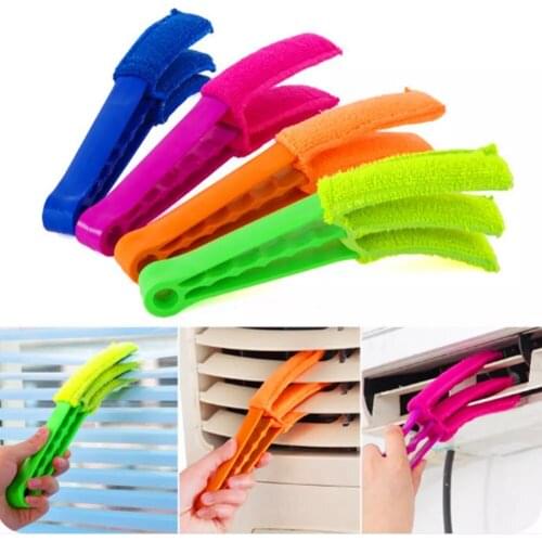 1PC Triple Clean Brushes Duster Microfiber Cleaner Dust Blinds Clip Computer Keyboard Air conditioning Cleaning Tool for Home 5z
