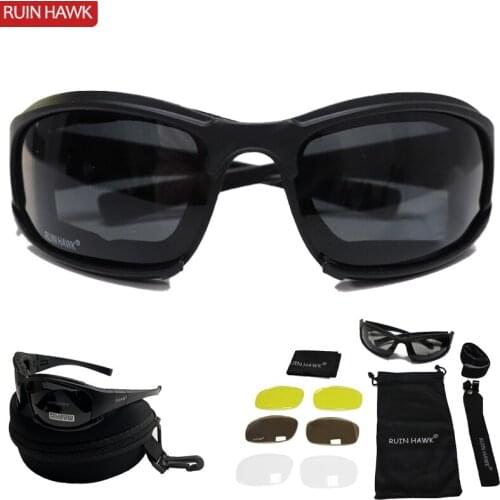 Tactical Glasses X7/C5 Polarized Sunglasses Airsoft Paintball Army Military Goggles Glasses for Fishing Eyewear with 4 Lens