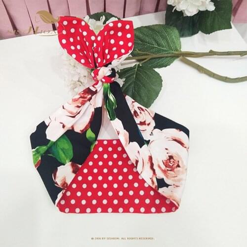 SISHION 2021 Floral Print 50S Hairband Cotton Retro Vintage Hair Accessories Party Pin Up Rockabilly Headbands For Women VD1895