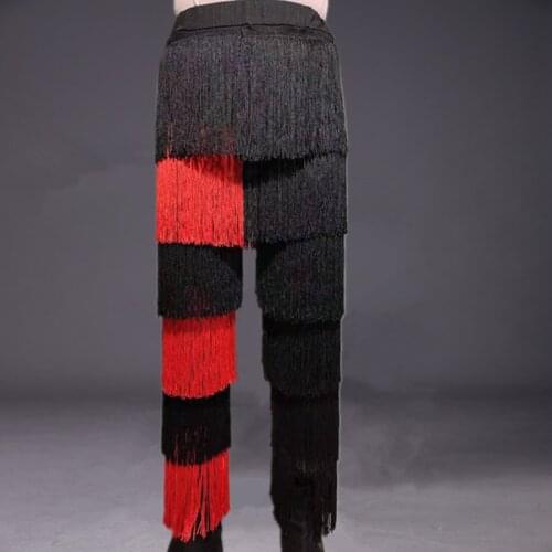 Female Adult Latin Dance Pants Tassel Childrens Pants Square Dance Costume Modern Culottes Dancing Dance Pants Trousers