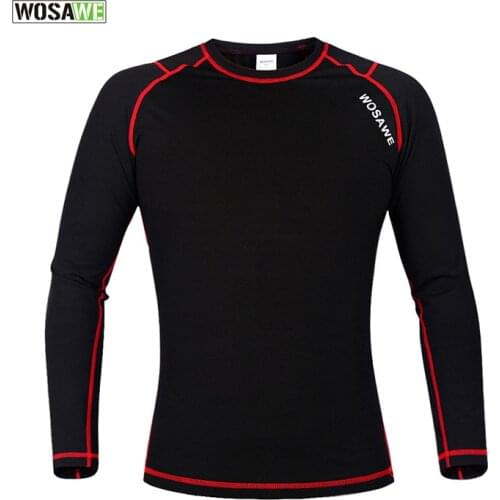 WOSAWE Winter Sport T Shirt Men Compression Base Layer Fleece Thermal Underwear Crossfit Women Clothing Excercise Equipment