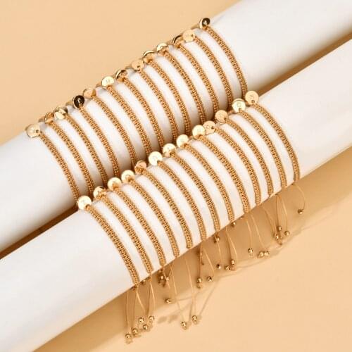 ZMZY Cute New Boho 26 Alphabet Disc Charm Letter Name Bracelet Cord Handmade Jewelry for Gifts Adjustable Rope Lucky Style