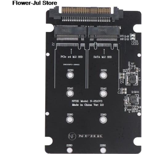 1pc High Quality SATA M.2 SSD to 2.5“ SATA NVMe M.2 NGFF SSD to SFF-8639 Adapter Converter