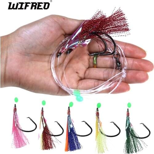 10Packs 4/0 Sabiki Rig Saltwater Fishing Flasher Rig 2 fishing Hook kit Snapper Tarakihi Mackerel Sea fishing lure