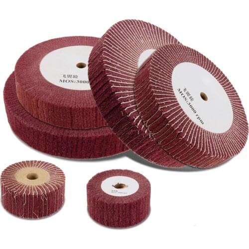 1Pc Non-woven Scouring Pad 4"/5"/6"/8"/10"/12" Grinding Wheel Flap Mop Polishing Wheel Nylon Fiber Disc 20mm Bore 2" Thickness