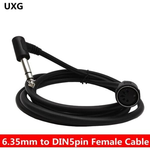 20cm 150cm 90 degree Right angled 6.35mm 6.5 STEREO 1/4" JACK PLUG TO 5PIN MIDI DIN Female Electric SOCKET AUDIO Connector Cable