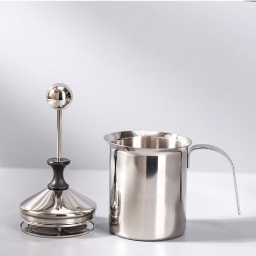 2021Original 400ML Manual Milk Frother Stainless Steel Double Mesh Foam Mesh Coffee Foamer Creamer Kitchen Applicance